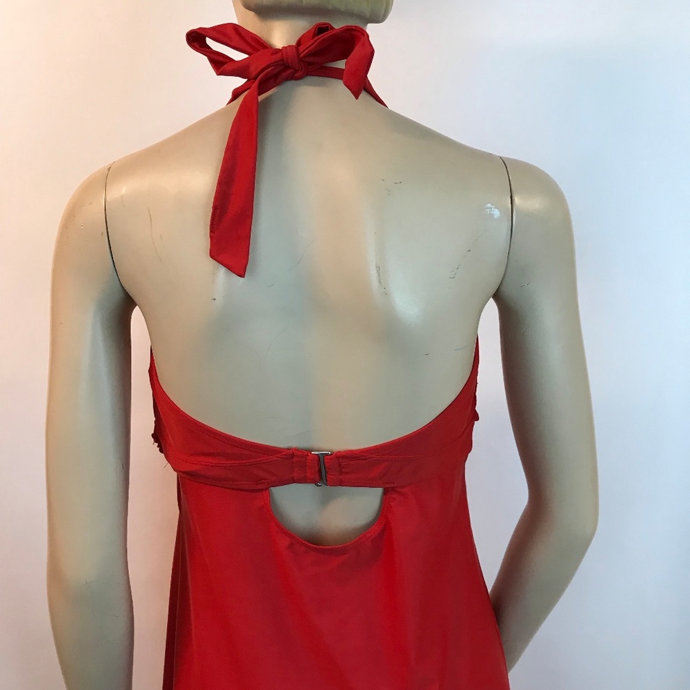 Athleta Swim Dress Red Tie Back Halter 36D/DD Tara - Picture 5 of 7